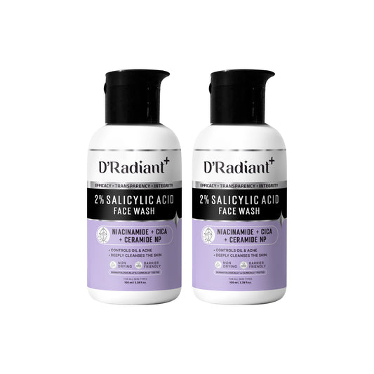 Twin Pack Facewash | Anti Acne Cleanser with Niacinamide, Cica & Ceramide NP | Oil Control, Deep Pore Cleansing Without Over Drying | Dermatologically & Clinically Tested (100ml)