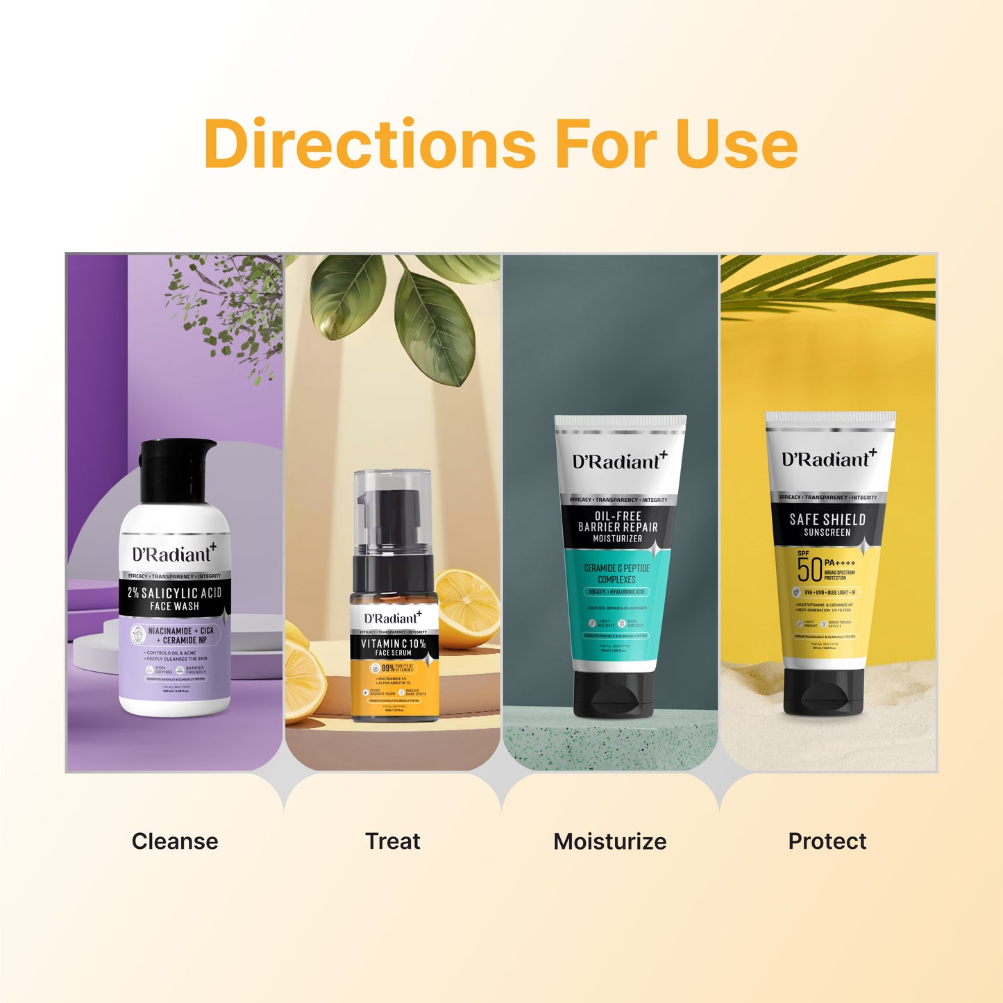 D’Radiant+ Advance Vitamin C 10% Face Serum with Alpha Arbutin and Niacinamide | 7 Active Ingrediants | Skin Brightening, Anti-Aging & Dark Spot Removal | Dermatologically & Clinically Tested(30ml)