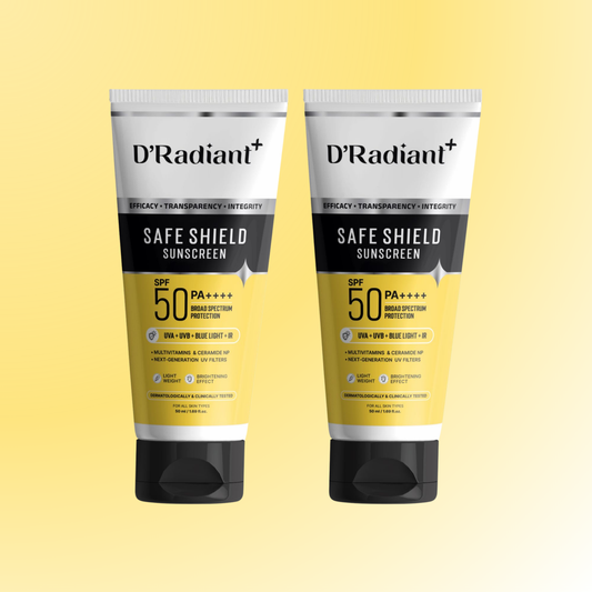 Twin Pack Sunscreen SPF 50 PA++++ | Broad Spectrum UVA, UVB, Blue Light, Infrared Protection | Modern Uv Filters | Lightweight, Brightening Effect | Dermatologically & Clinically Tested (50ml)